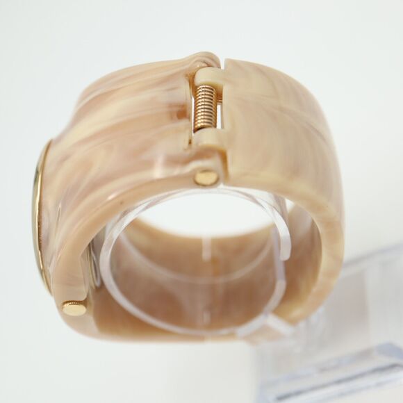 Caravelle New York Womens Gold Tone Pearl Plastic Bangle 44L136 w New Battery main image 3
